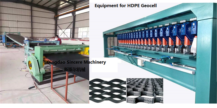 HDPE Geocell extrusion line.