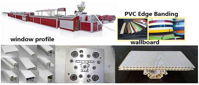 PVC doors/windows/wall Panels profile production line.