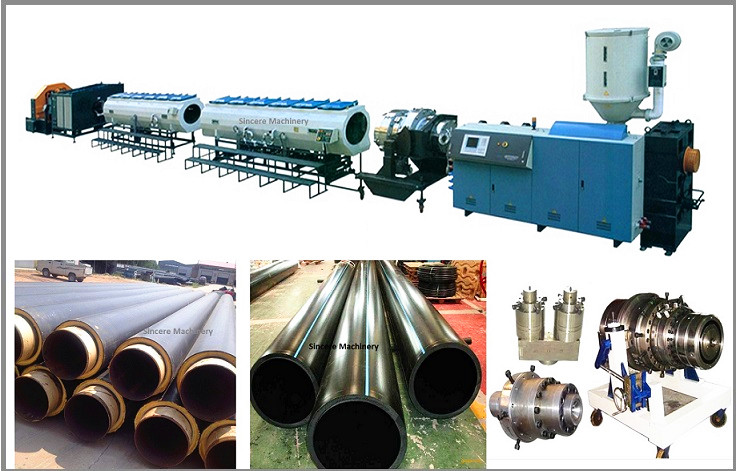 Large diameter HDPE pipe production line