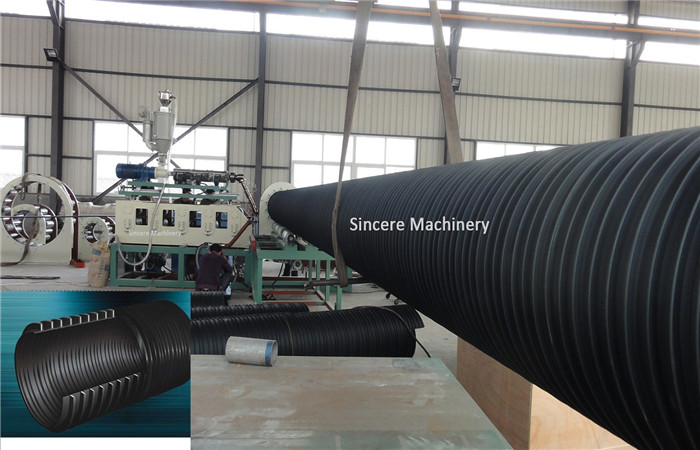 <b>steel reinforced HDPE winding drainage pipe production line</b>